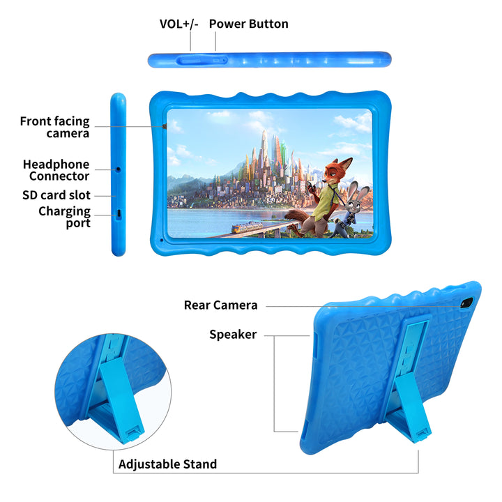 Tibuta 10 inch Kids Tablet, Android 12 Tablet for Kids